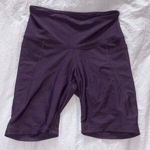 Women's Purple High-Waisted Biker Shorts